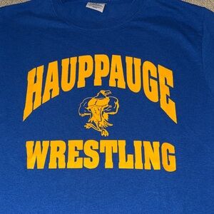 Hauppauge Wrestling New York Blue & Gold Graphic Tee